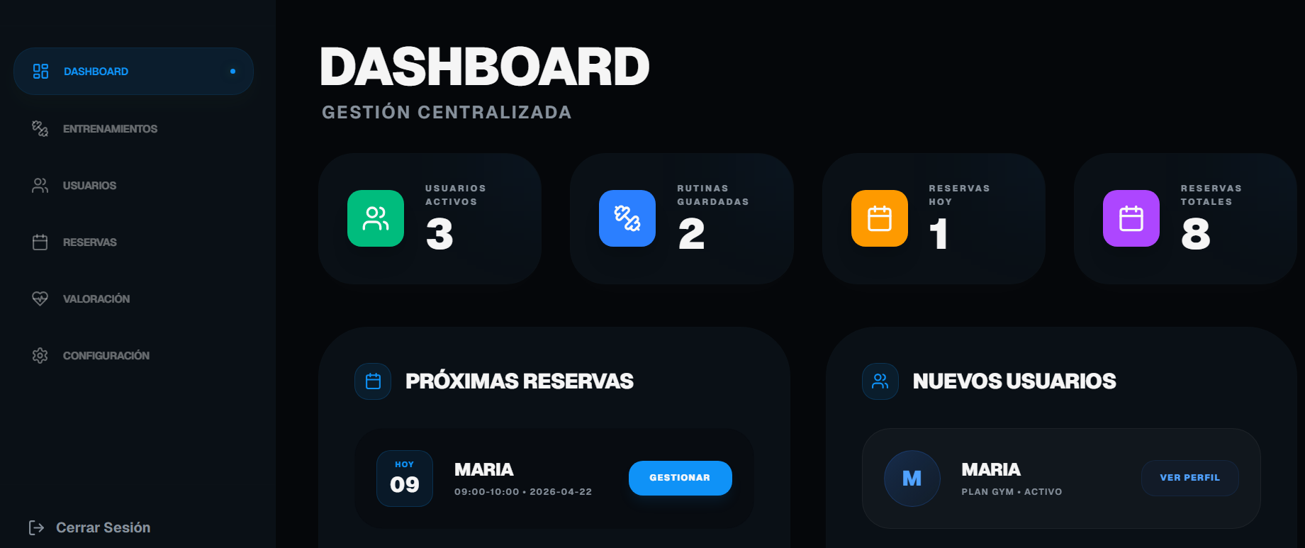 App Web GYM